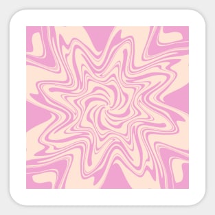 Pink and Cream White Abstract Retro Swirl Sticker